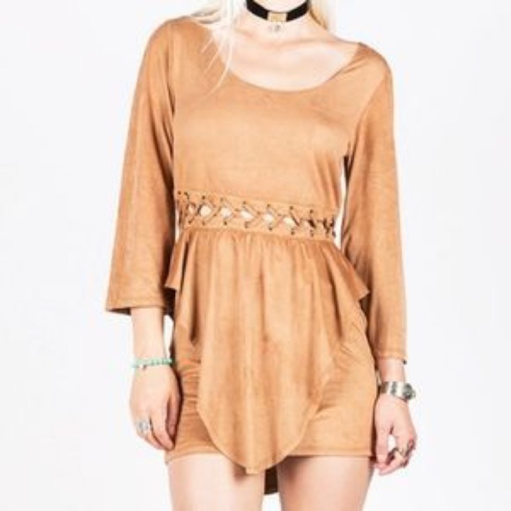 Kerold suede ruffle dakota dress